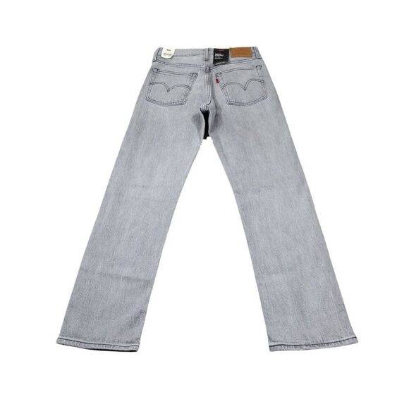 Levi's Premium Wedgie Straight Fit Jeans Gray Stretch Size 26 x 28 High Rise - Picture 3 of 9
